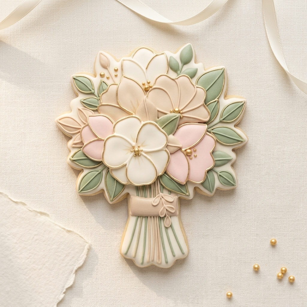 Wedding Bouquet Floral Bouquet Cookie Cutter, 3D Printed Wedding Theme