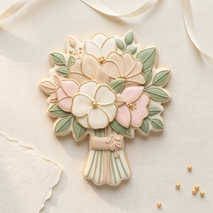 Wedding Bouquet Floral Bouquet Cookie Cutter, 3D Printed Wedding Theme