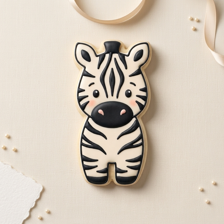 Zebra Face and Shoulders Cookie Cutter, 3D Printed Animal Theme