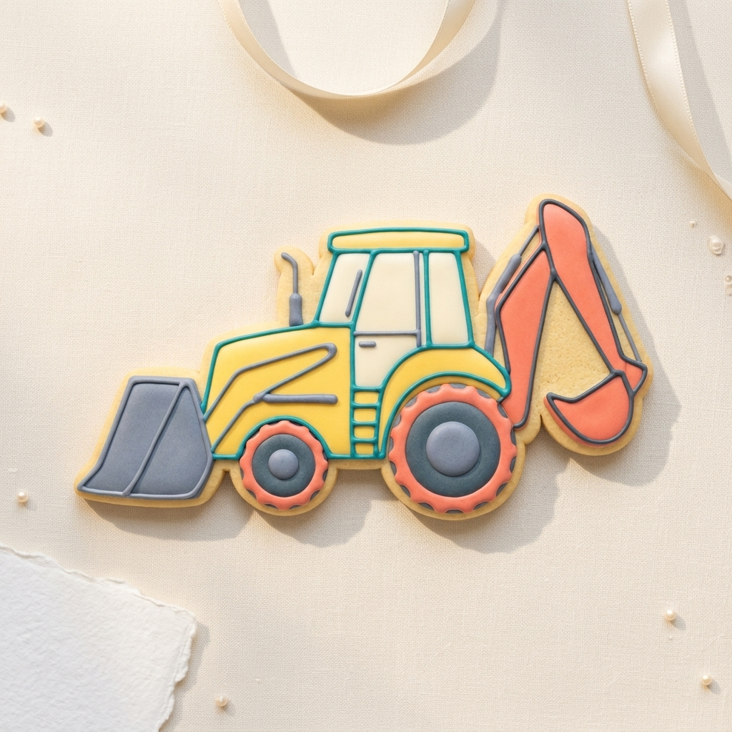 Construction Backhoe Cookie Cutter, 3D Printed Party Theme