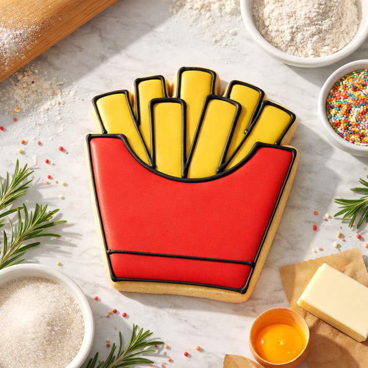 Fast Food Cookie Cutter Set - Pizza Burger Fries Bundle - 3D Printed Snack Party Cutters