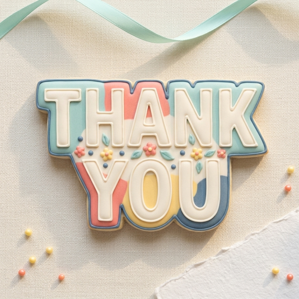 Thank You Block Letter Cookie Cutter, 3D Printed Party Theme