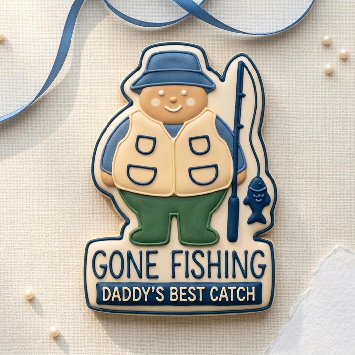 Father Day Gone Fishing Cookie Cutter, 3D Printed Father’s Day Theme