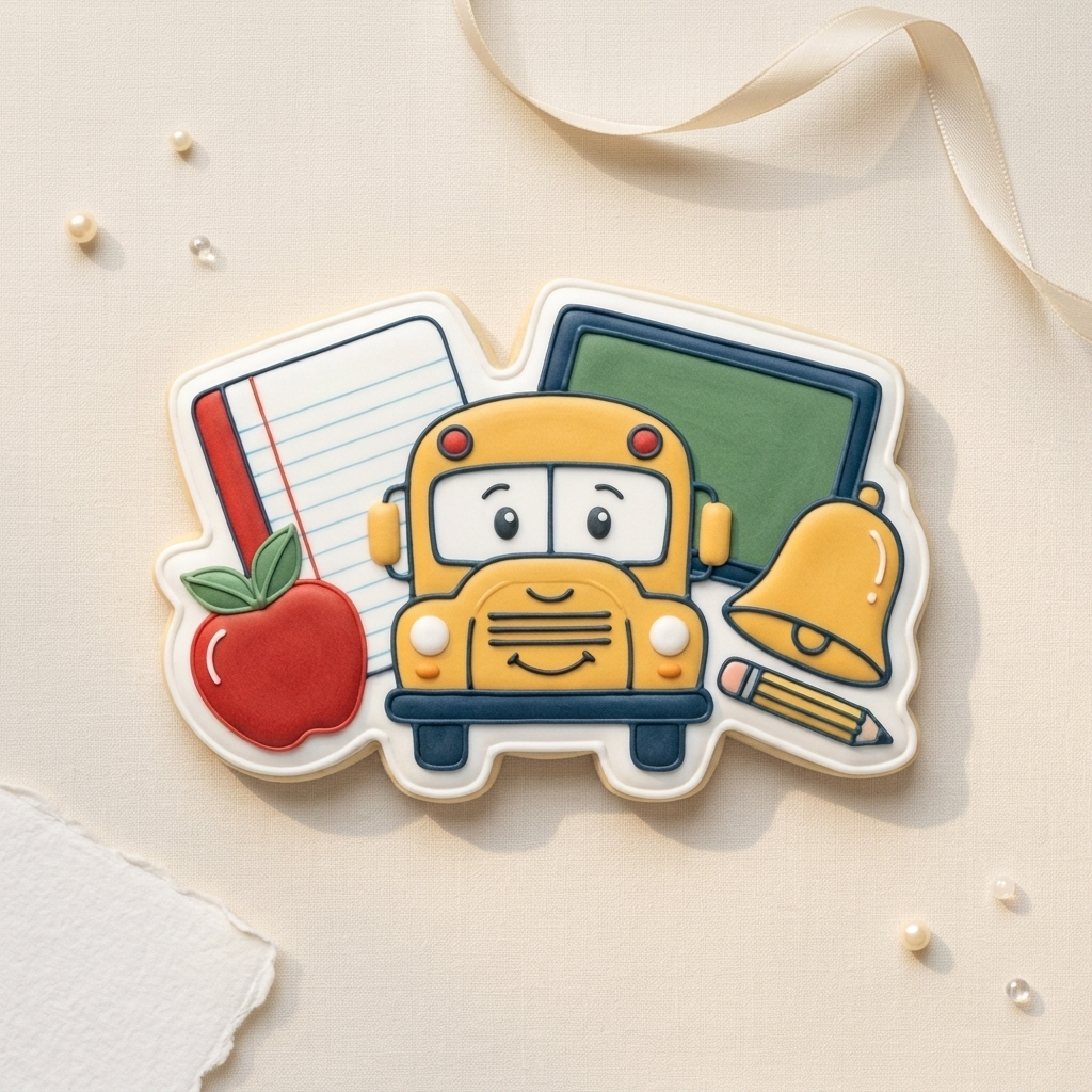 Retro Back to School Cookie Cutter, 3D Printed School Theme