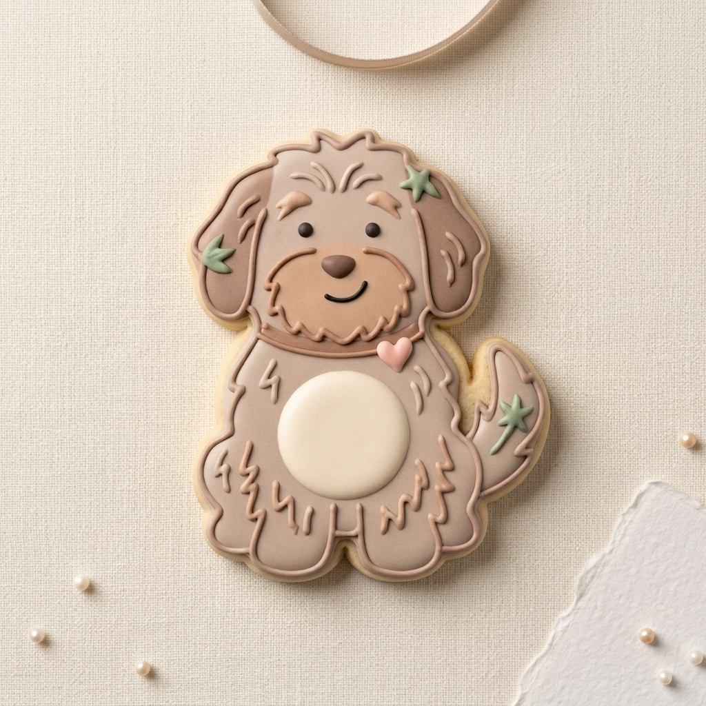 Shaggy Doodle Dog Cookie Cutter, 3D Printed Animal Theme