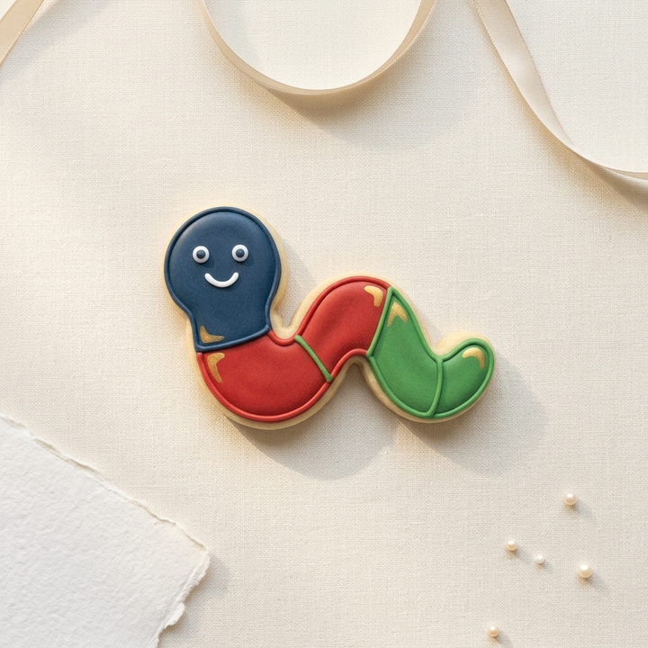 Fishing Worm Bait Cookie Cutter, 3D Printed Sports Theme