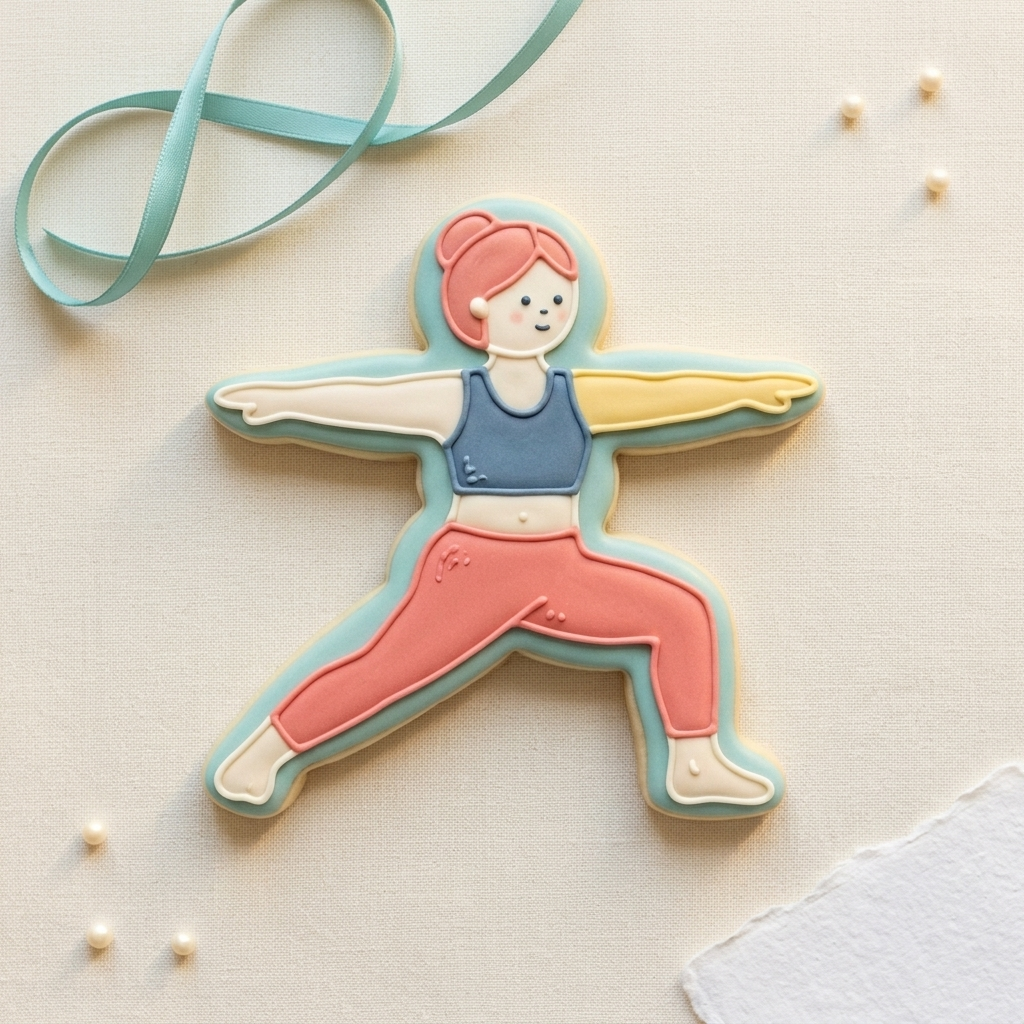 Yoga Warrior Pose Cookie Cutter, 3D Printed Party Theme
