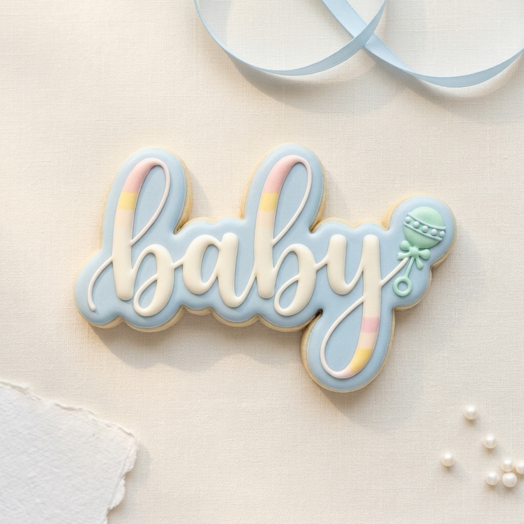 Script Baby Cookie Cutter, 3D Printed Baby Shower Theme