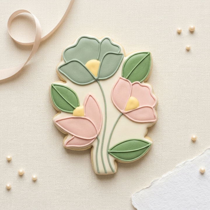 Floral Invitation Cookie Cutter, 3D Printed Garden Theme
