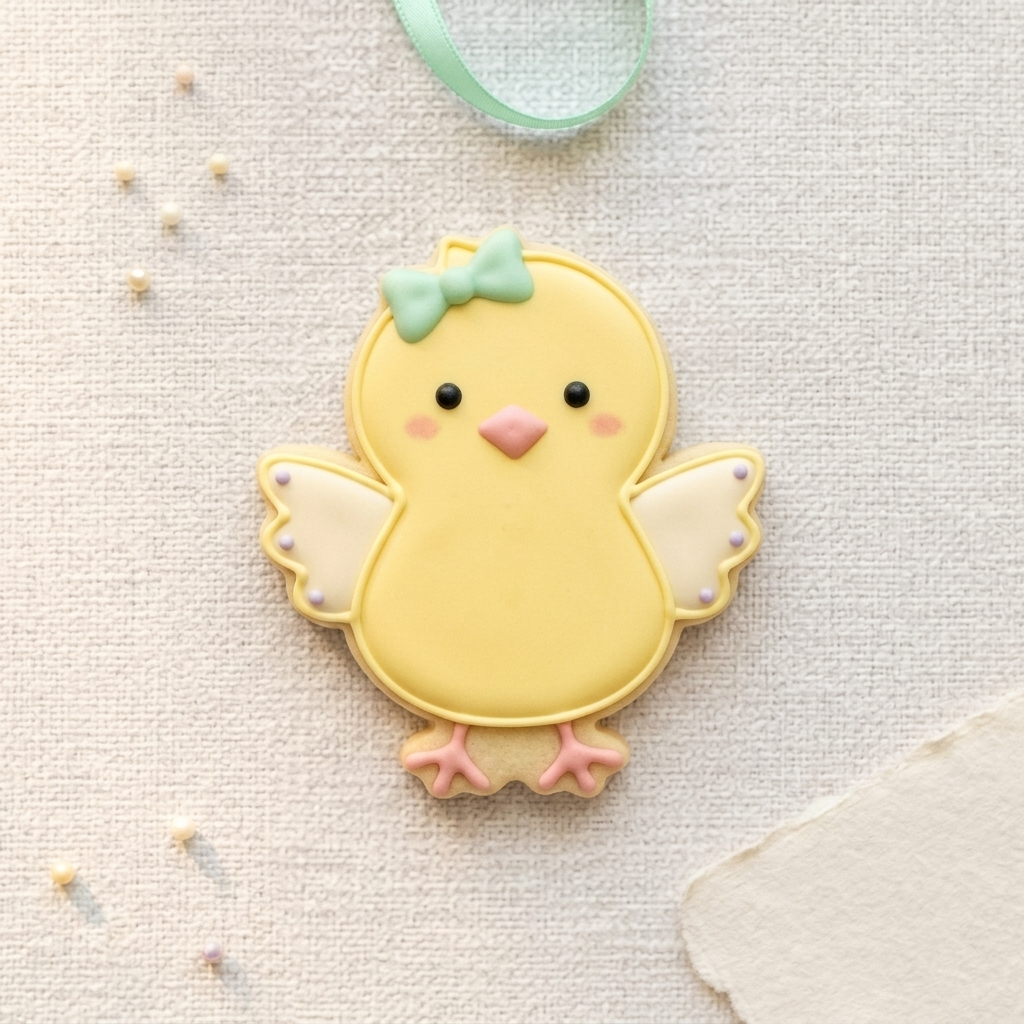 Girly Easter Chick Cookie Cutter, 3D Printed Easter Theme
