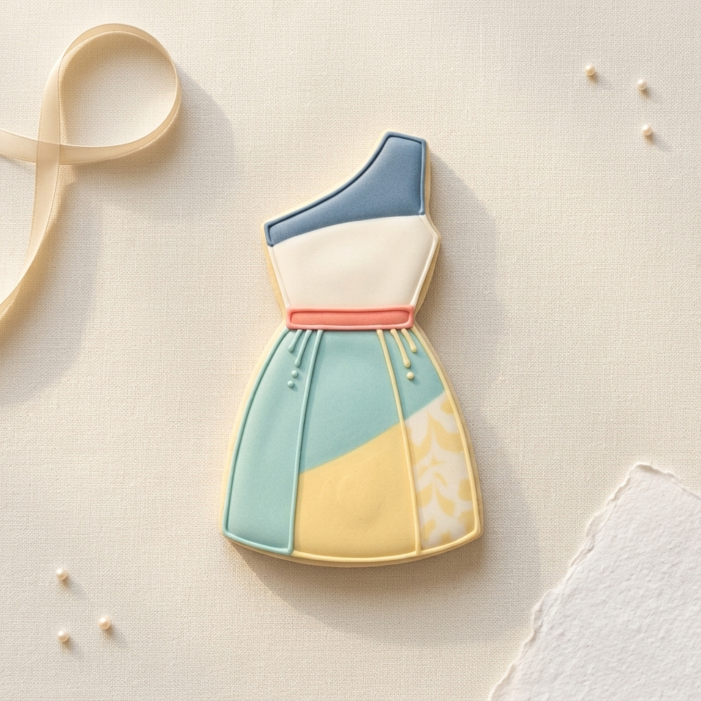 One Shoulder Dress Cookie Cutter, 3D Printed Party Theme