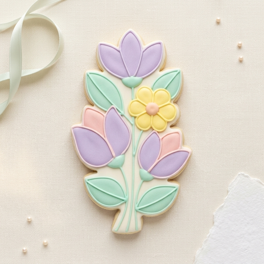 Tall Floral Easter Cookie Cutter, 3D Printed Easter Theme