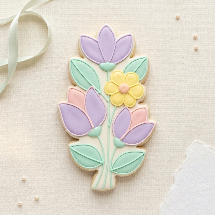 Tall Floral Easter Cookie Cutter, 3D Printed Easter Theme
