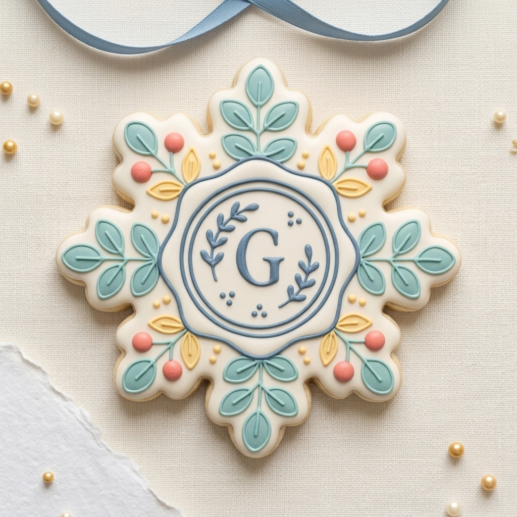 Greenery Wax Seal Cookie Cutter, 3D Printed Plaque Theme