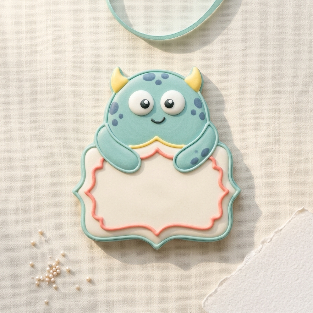 Monster Hug and Plaque Cookie Cutter, 3D Printed Plaque Theme