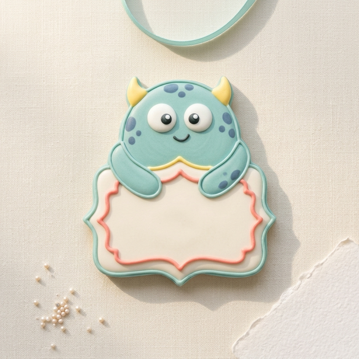 Monster Hug and Plaque Cookie Cutter, 3D Printed Plaque Theme