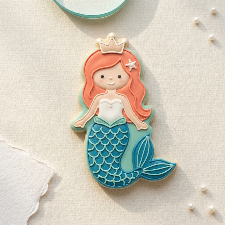 Mermaid Princess Cookie Cutter, 3D Printed Ocean Theme