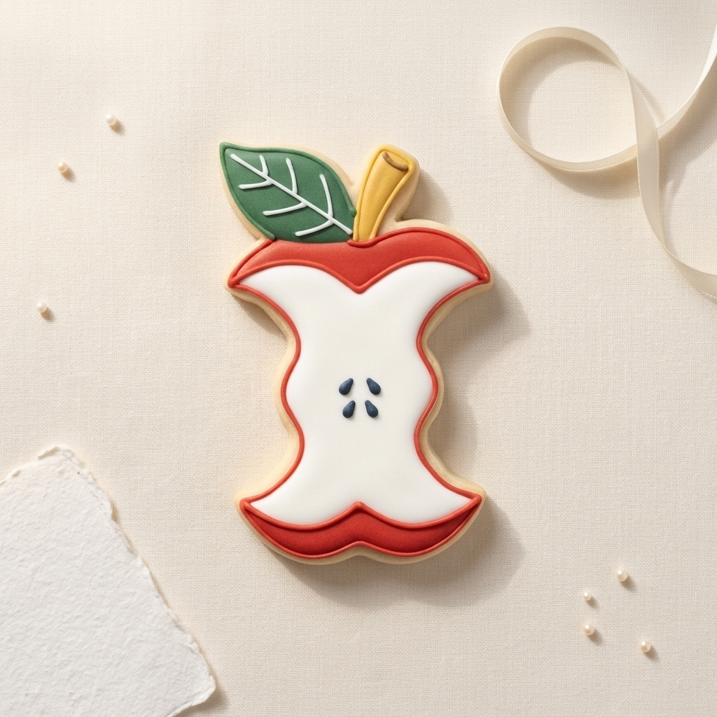 Apple Core Cookie Cutter, 3D Printed School Theme