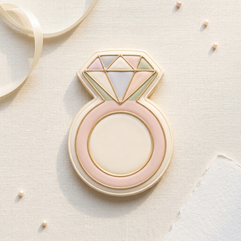 Diamond Ring Cookie Cutter, 3D Printed Wedding Theme