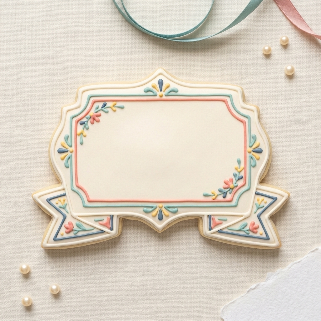 Single Banner Cookie Cutter, 3D Printed Shape Theme