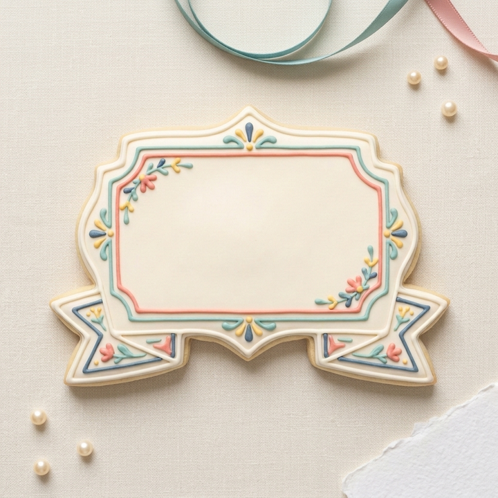 Single Banner Cookie Cutter, 3D Printed Shape Theme