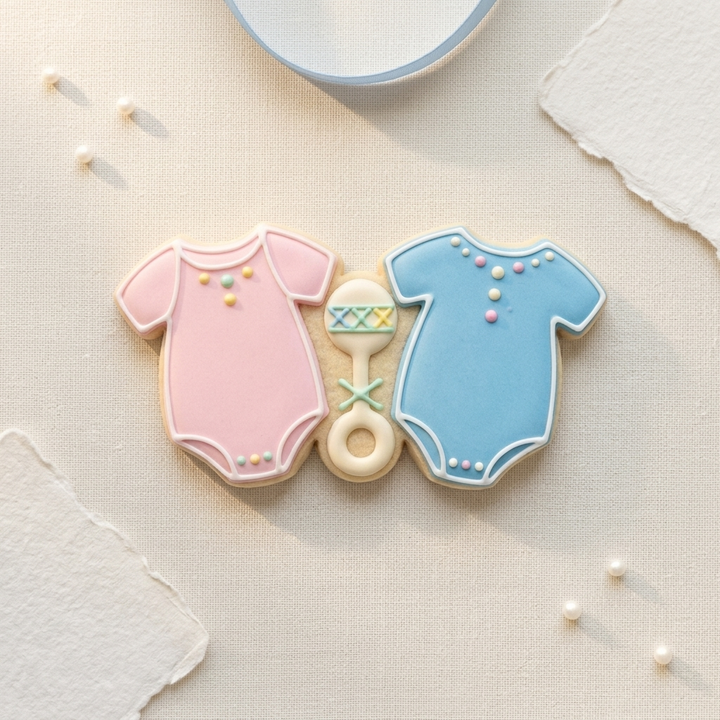 Twin Baby Outfits Cookie Cutter, 3D Printed Baby Shower Theme