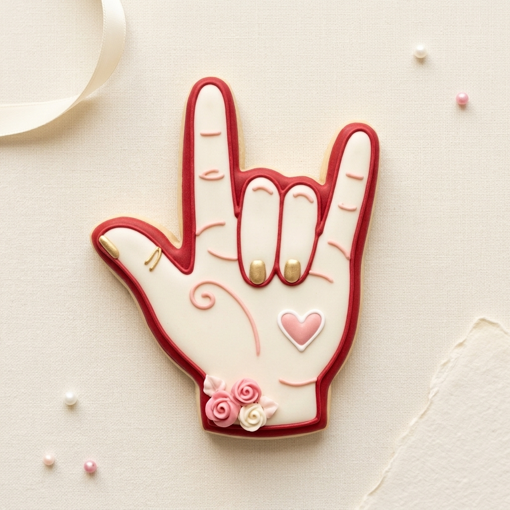 I Love You Hand Sign Cookie Cutter, 3D Printed Valentine Theme