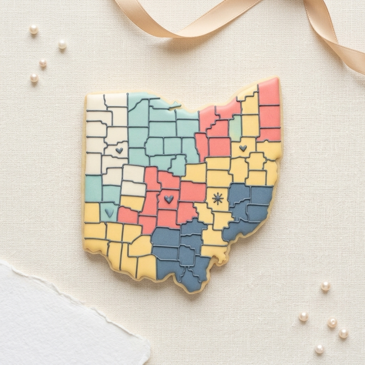 State Of Ohio Cookie Cutter, 3D Printed Cookie Theme