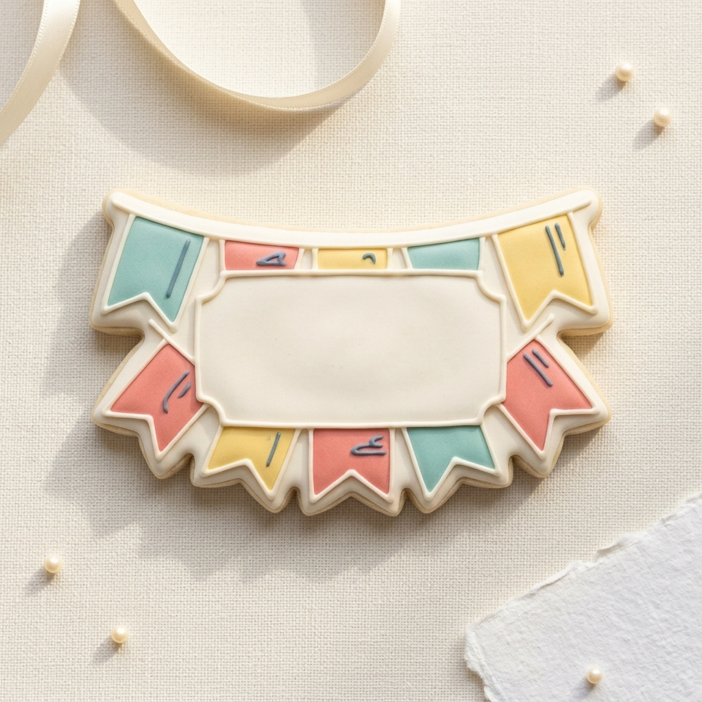 Banner Party Decor Rectangle Cookie Cutter, 3D Printed Shape Theme