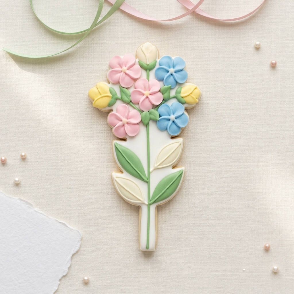 Long Stem Wildflower Cookie Cutter, 3D Printed Garden Theme