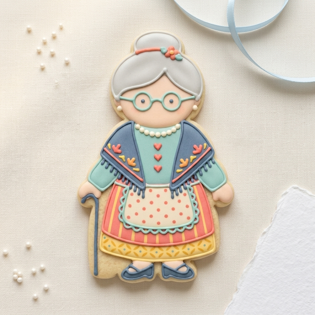 Old Lady Cookie Cutter, 3D Printed Cookie Theme