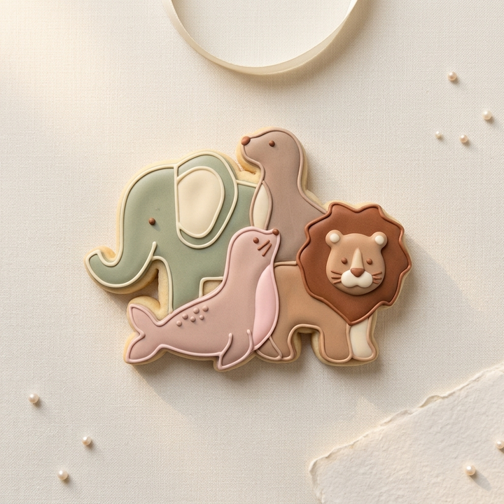 Circus Animals Elephant Seal Lion Cookie Cutter, 3D Printed Animal Theme