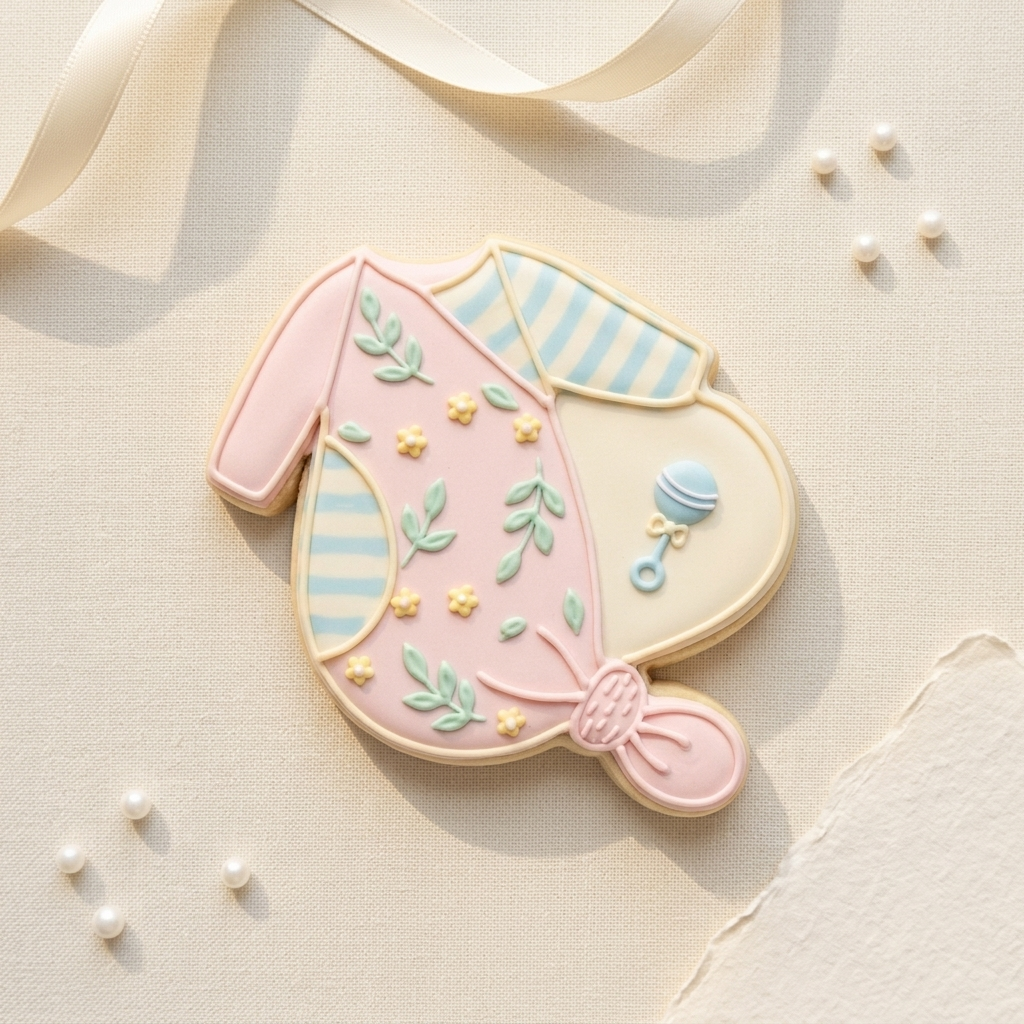 Long Sleeve Knotted Baby Wrap Cookie Cutter, 3D Printed Baby Shower Theme