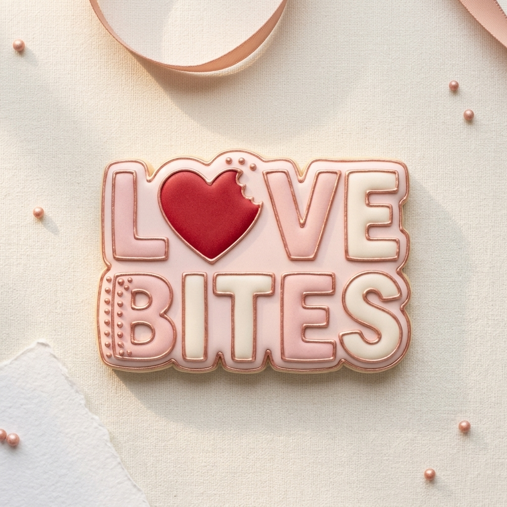 Love Bites Cookie Cutter, 3D Printed Valentine Theme