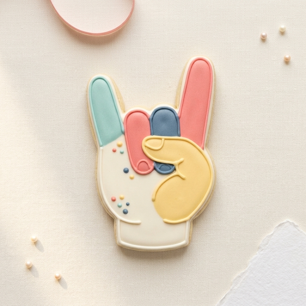 Rock On Hand Sign Cookie Cutter, 3D Printed Cookie Theme