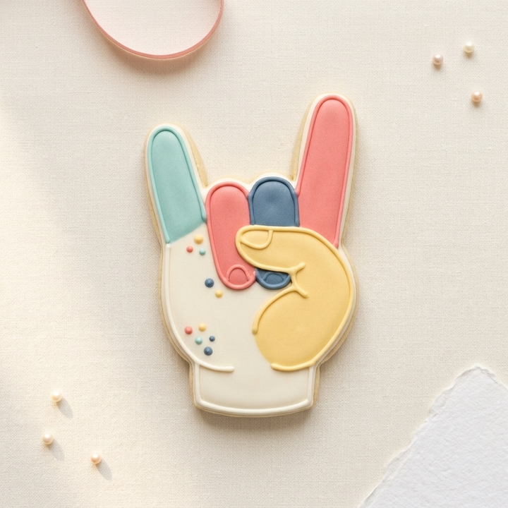 Rock On Hand Sign Cookie Cutter, 3D Printed Cookie Theme