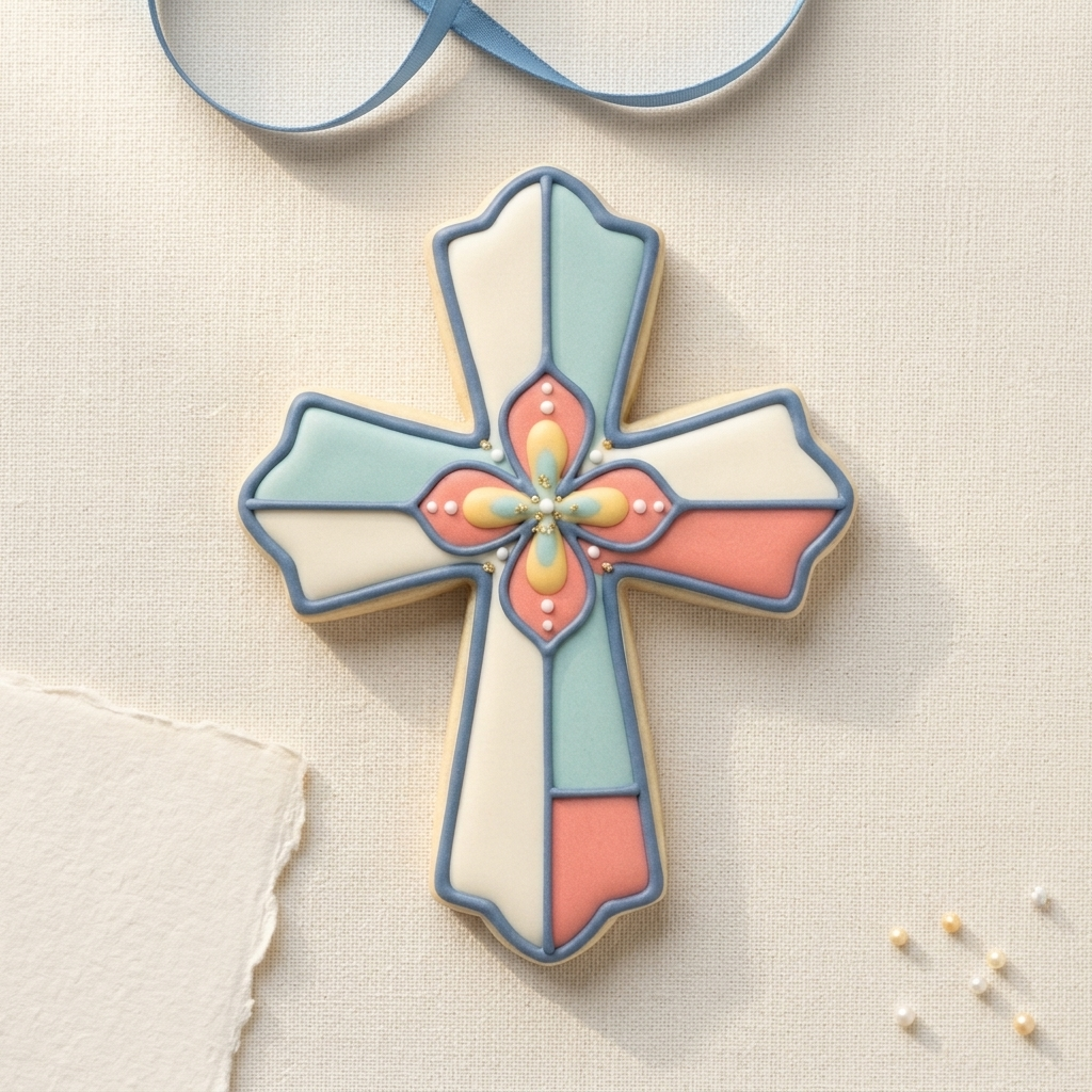 Elegant Cross Cookie Cutter, 3D Printed Cookie Theme