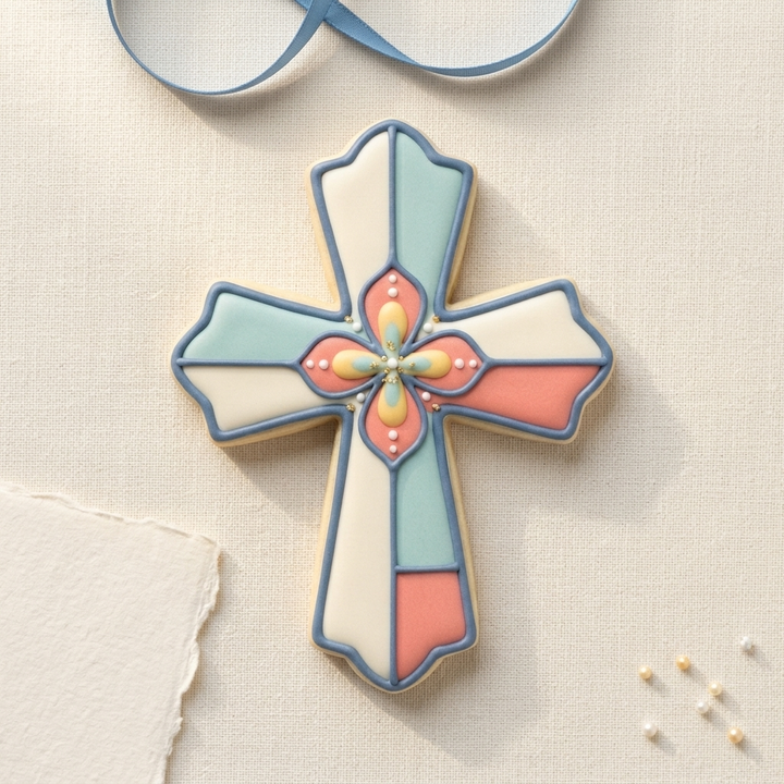 Elegant Cross Cookie Cutter, 3D Printed Cookie Theme