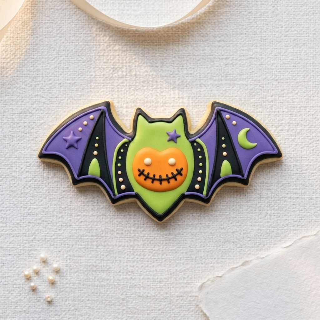 Chunky Bat Groovy Halloween Treat Cookie Cutter, 3D Printed Halloween Theme