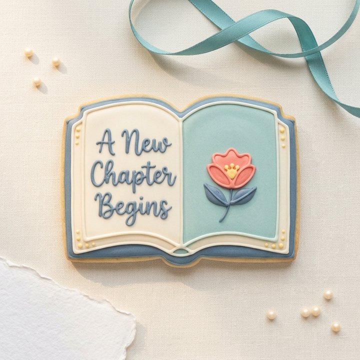 A New Chapter Begins Cookie Cutter, 3D Printed Cookie Theme