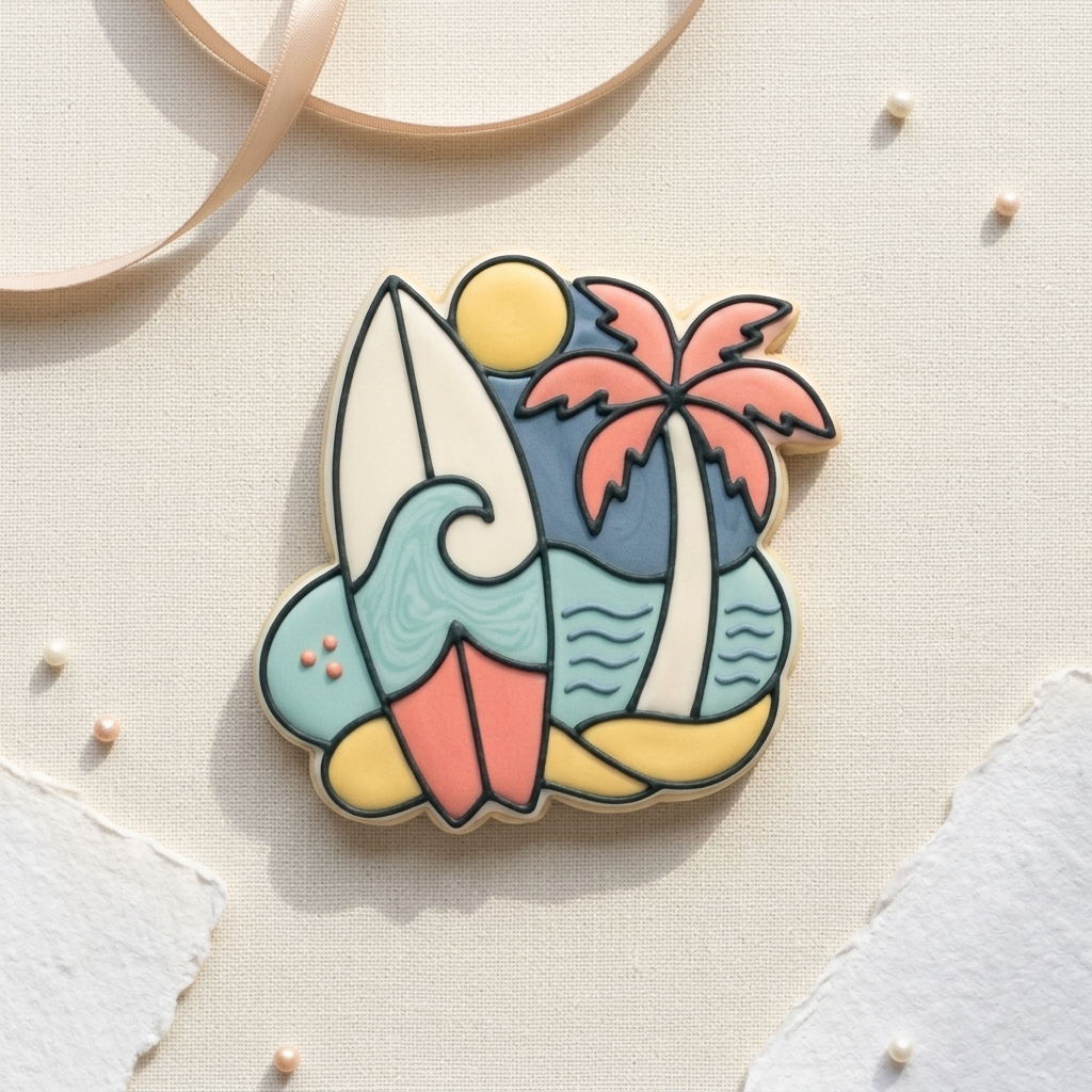 Surf Summer Cookie Cutter, 3D Printed Cookie Theme
