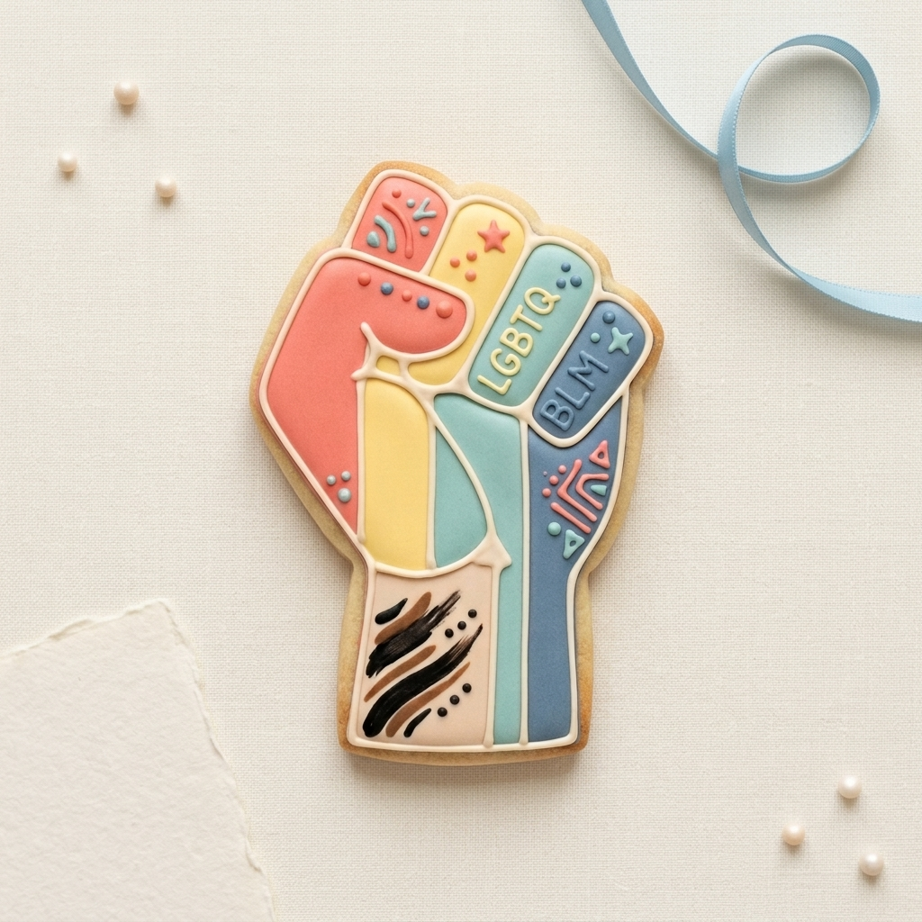 Fist LGBTQ BLM Cookie Cutter, 3D Printed Cookie Theme