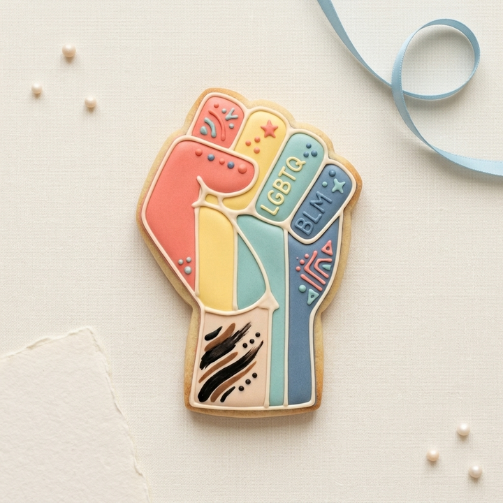 Fist LGBTQ BLM Cookie Cutter, 3D Printed Cookie Theme