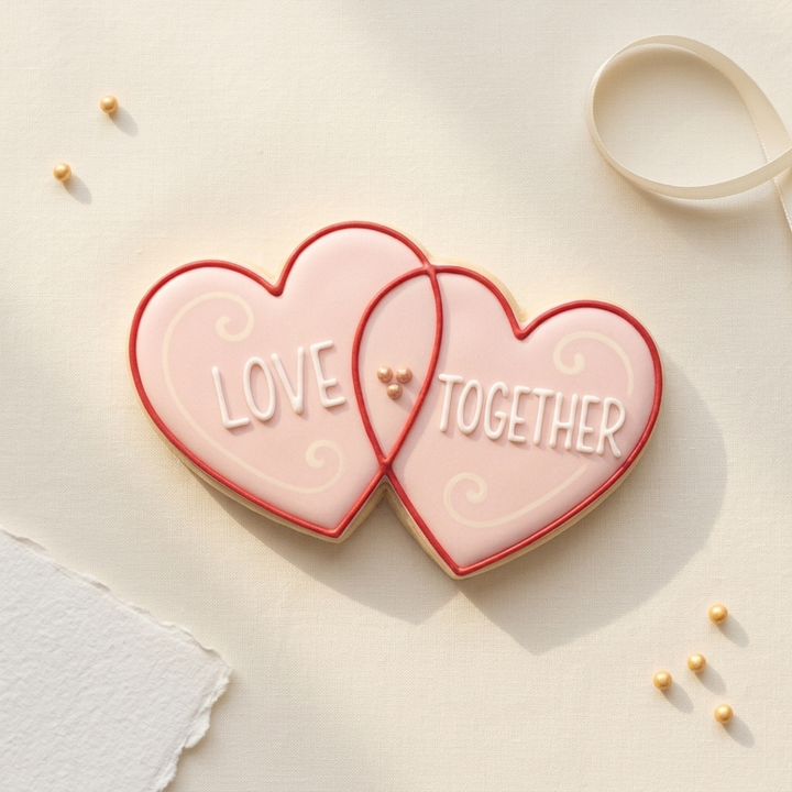 Double Hearts Valentines Cookie Cutter, 3D Printed Valentine Theme