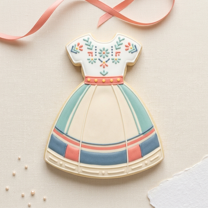 China Poblana Dress Cookie Cutter, 3D Printed Cookie Theme