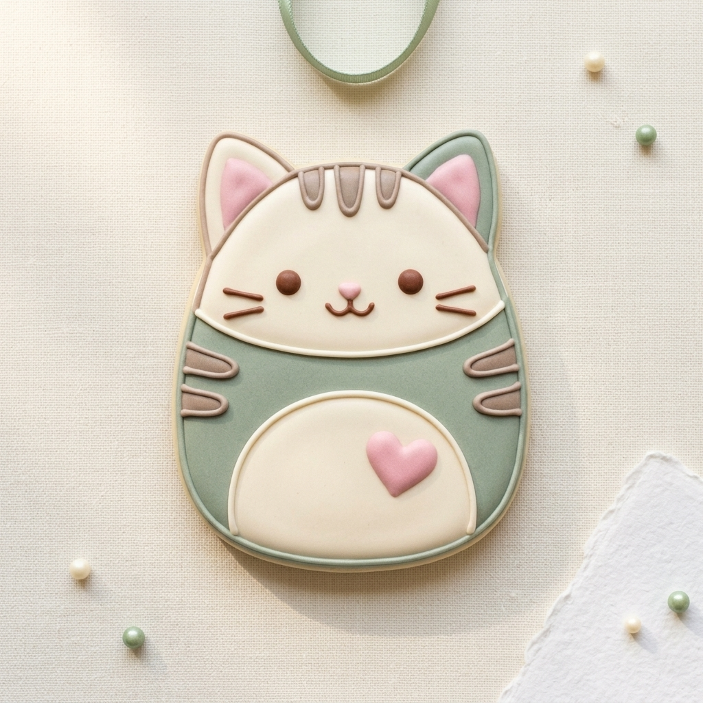 Plush Squish Cat Cookie Cutter, 3D Printed Animal Theme