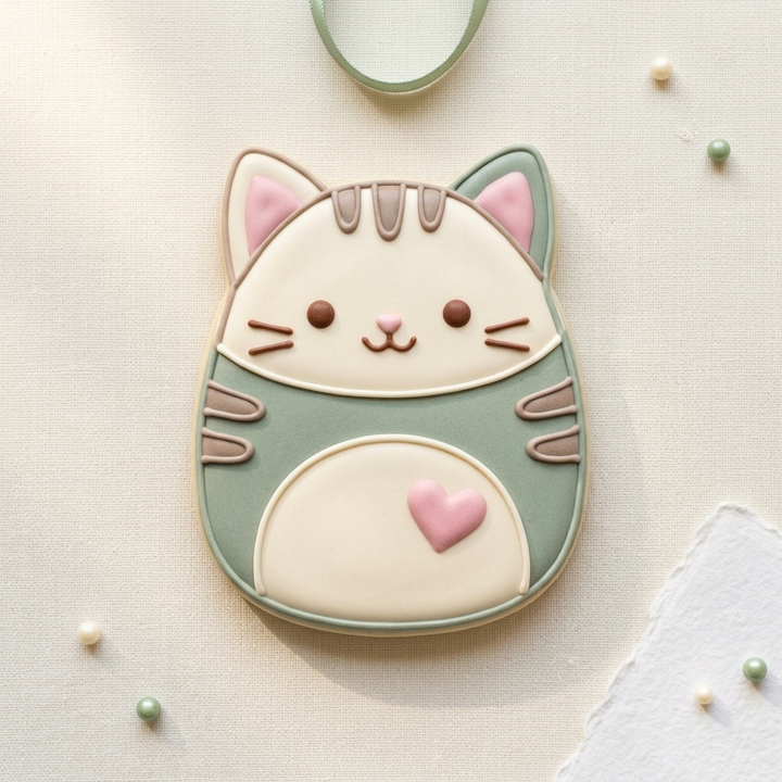 Plush Squish Cat Cookie Cutter, 3D Printed Animal Theme