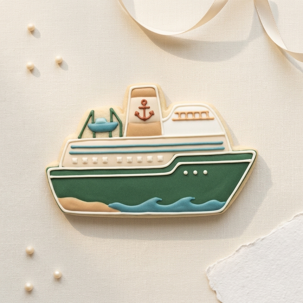 Cruise Ship Side View Cookie Cutter, 3D Printed Outdoor Theme
