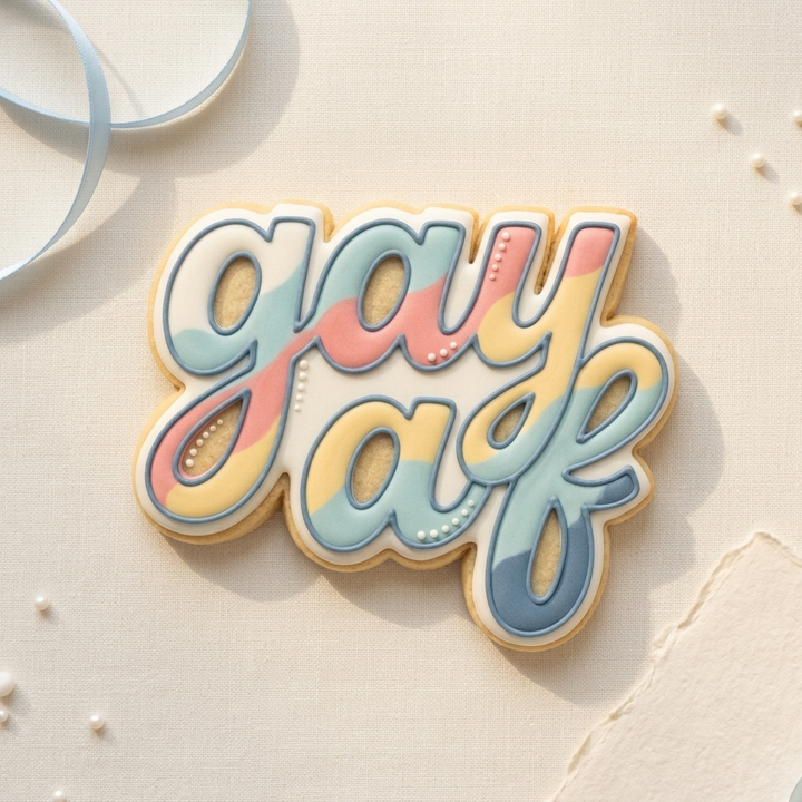 Gay AF Pride Cookie Cutter, 3D Printed Cookie Theme