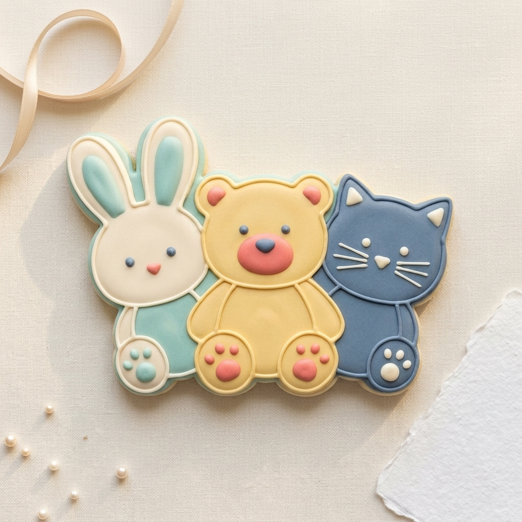 Plushie Friends Cookie Cutter, 3D Printed Cookie Theme